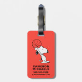 Peanuts | Snoopy Basketball Hoop Shot Bagagelabel (Achterkant verticaal)