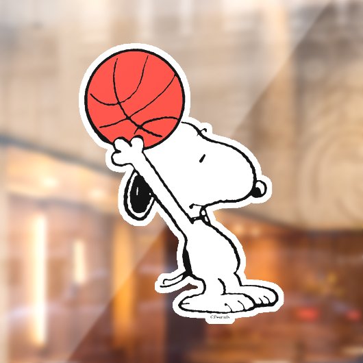 Peanuts | Snoopy Basketball Hoop Shot Raamsticker (Vel 2)