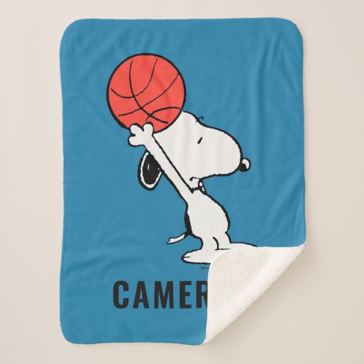 Peanuts | Snoopy Basketball Hoop Shot Sherpa Deken (Voorkant)