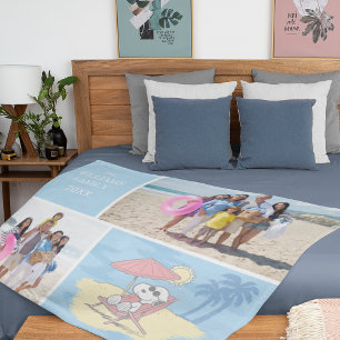 Peanuts   Snoopy Beach Chair   Naam en foto's toev Fleece Deken