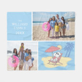 Peanuts | Snoopy Beach Chair | Naam en foto's toev Fleece Deken (Voorkant (Horizontaal))