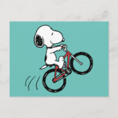 Peanuts | Snoopy Bicycle Wheelie Briefkaart (Voorkant)