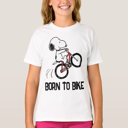 Peanuts | Snoopy Bicycle Wheelie T-shirt (Voorkant)