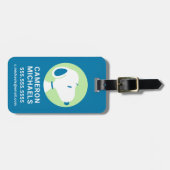 Peanuts | Snoopy Blauwe Deco Dromen Bagagelabel (Voorkant horizontaal)