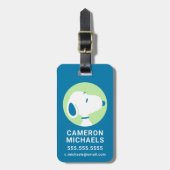 Peanuts | Snoopy Blauwe Deco Dromen Bagagelabel (Voorkant verticaal)