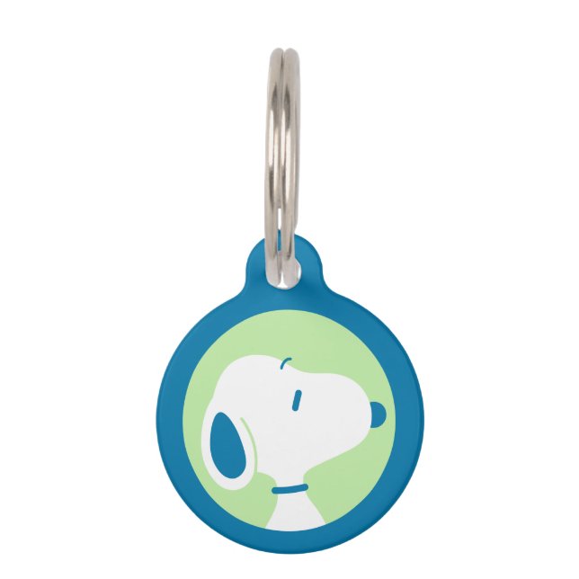 Peanuts | Snoopy Blauwe Deco Dromen Huisdierpenning (Voorkant)