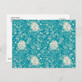 Peanuts | Snoopy Blauwgroen tropisch strandpatroon Briefkaart (Voorkant / Achterkant)