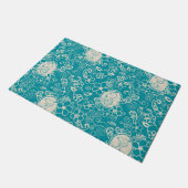 Peanuts | Snoopy Blauwgroen tropisch strandpatroon Deurmat (Schuin)