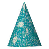 Peanuts | Snoopy Blauwgroen tropisch strandpatroon Feesthoedjes (Achterkant)