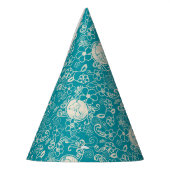 Peanuts | Snoopy Blauwgroen tropisch strandpatroon Feesthoedjes (Links)