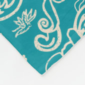 Peanuts | Snoopy Blauwgroen tropisch strandpatroon Fleece Deken (Hoek)