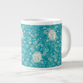 Peanuts | Snoopy Blauwgroen tropisch strandpatroon Grote Koffiekop (Voorkant rechts)