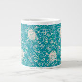 Peanuts | Snoopy Blauwgroen tropisch strandpatroon Grote Koffiekop (Voorkant)