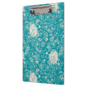 Peanuts | Snoopy Blauwgroen tropisch strandpatroon Klembord (Links)