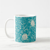 Peanuts | Snoopy Blauwgroen tropisch strandpatroon Koffiemok (Links)