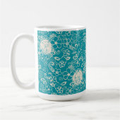 Peanuts | Snoopy Blauwgroen tropisch strandpatroon Koffiemok (Links)