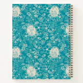 Peanuts | Snoopy Blauwgroen tropisch strandpatroon Notitieboek (Achterkant)