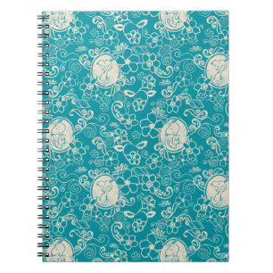 Peanuts Snoopy Blauwgroen tropisch strandpatroon Notitieboek