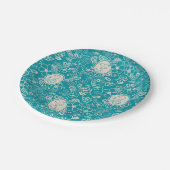 Peanuts | Snoopy Blauwgroen tropisch strandpatroon Papieren Bordje (Gekanteld)