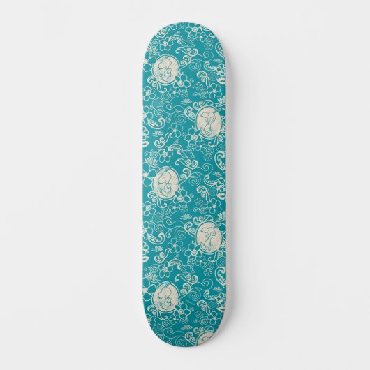 Peanuts | Snoopy Blauwgroen tropisch strandpatroon Persoonlijk Skateboard (Voorkant)