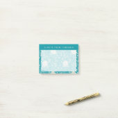 Peanuts | Snoopy Blauwgroen tropisch strandpatroon Post-it® Notes (Op bureau)