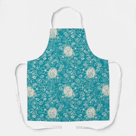 Peanuts | Snoopy Blauwgroen tropisch strandpatroon Schort (Voorkant)