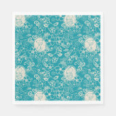 Peanuts | Snoopy Blauwgroen tropisch strandpatroon Servet (Voorkant)