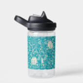 Peanuts | Snoopy Blauwgroen tropisch strandpatroon Waterfles (Rechts)