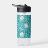 Peanuts | Snoopy Blauwgroen tropisch strandpatroon Waterfles (Rechts)