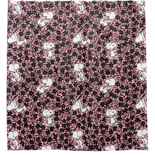 Peanuts | Snoopy Bloem Vine Patroon Douchegordijn (Voorkant)