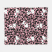 Peanuts | Snoopy Bloem Vine Patroon Fleece Deken (Voorkant (Horizontaal))