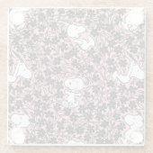 Peanuts | Snoopy Bloem Vine Patroon Glazen Onderzetter (Achterkant)