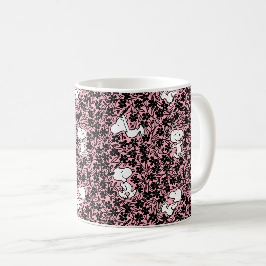 Peanuts | Snoopy Bloem Vine Patroon Koffiemok (Voorkant rechts)