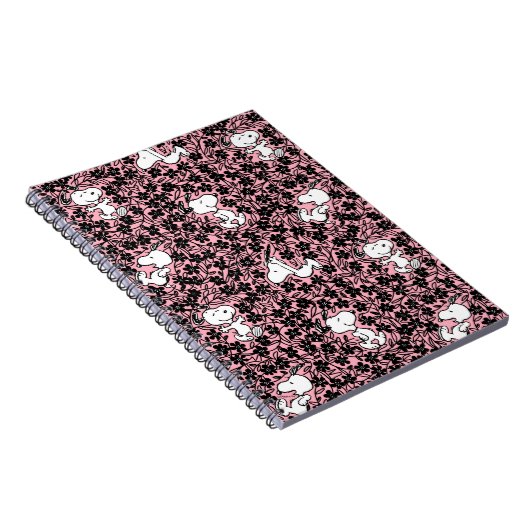 Peanuts | Snoopy Bloem Vine Patroon Notitieboek (Rechterzijde)