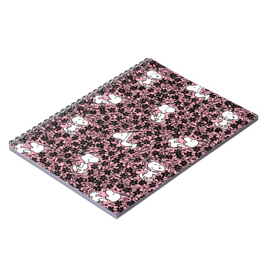 Peanuts | Snoopy Bloem Vine Patroon Notitieboek (Linkerzijde)