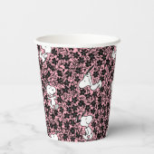 Peanuts | Snoopy Bloem Vine Patroon Papieren Bekers (Achterkant)