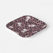 Peanuts | Snoopy Bloem Vine Patroon Papieren Bordje (Gebogen)