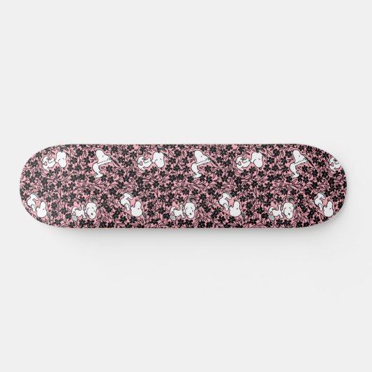 Peanuts | Snoopy Bloem Vine Patroon Persoonlijk Skateboard (Horizontaal)