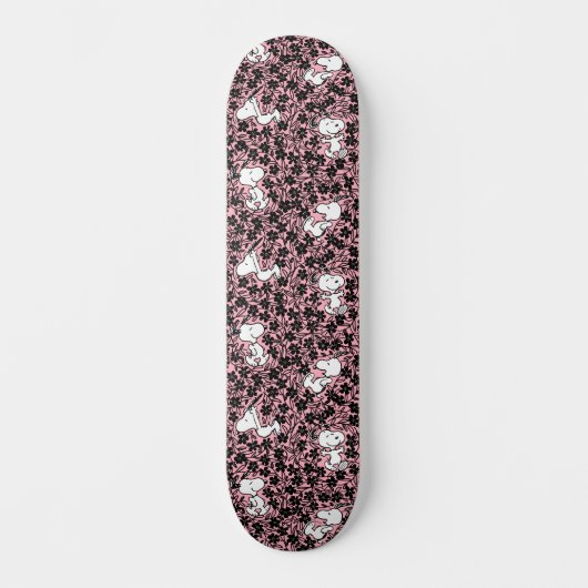 Peanuts | Snoopy Bloem Vine Patroon Persoonlijk Skateboard (Voorkant)