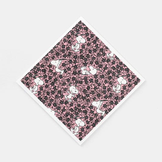 Peanuts | Snoopy Bloem Vine Patroon Servet (Hoek)