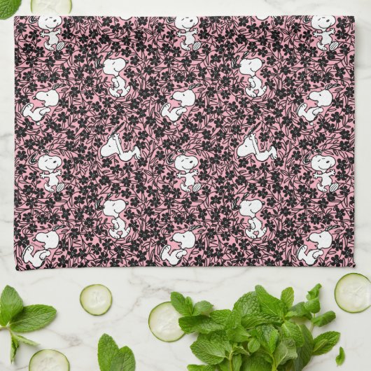 Peanuts | Snoopy Bloem Vine Patroon Theedoek (Gevouwen)