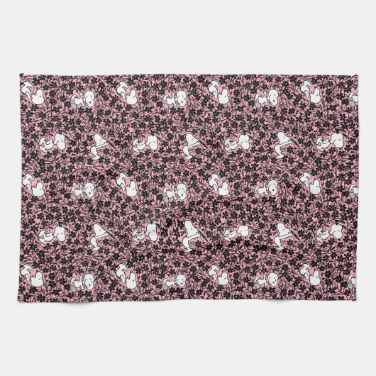 Peanuts | Snoopy Bloem Vine Patroon Theedoek (Horizontaal)