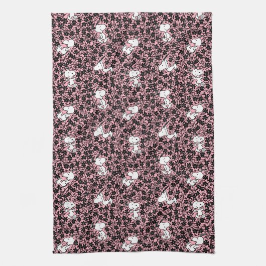 Peanuts | Snoopy Bloem Vine Patroon Theedoek (Verticaal)