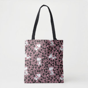 Peanuts Snoopy Bloem Vine Patroon Tote Bag