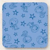 Peanuts | Snoopy Blue Space Astronaut Patroon Bier Onderzetter (Voorkant)