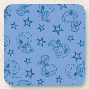 Peanuts   Snoopy Blue Space Astronaut Patroon Bier Onderzetter