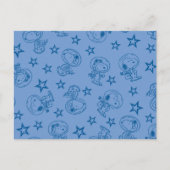 Peanuts | Snoopy Blue Space Astronaut Patroon Briefkaart (Voorkant)