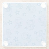 Peanuts | Snoopy Blue Space Astronaut Patroon Glazen Onderzetter (Achterkant)