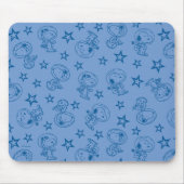 Peanuts | Snoopy Blue Space Astronaut Patroon Muismat (Voorkant)
