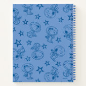 Peanuts | Snoopy Blue Space Astronaut Patroon Notitieboek (Achterkant)